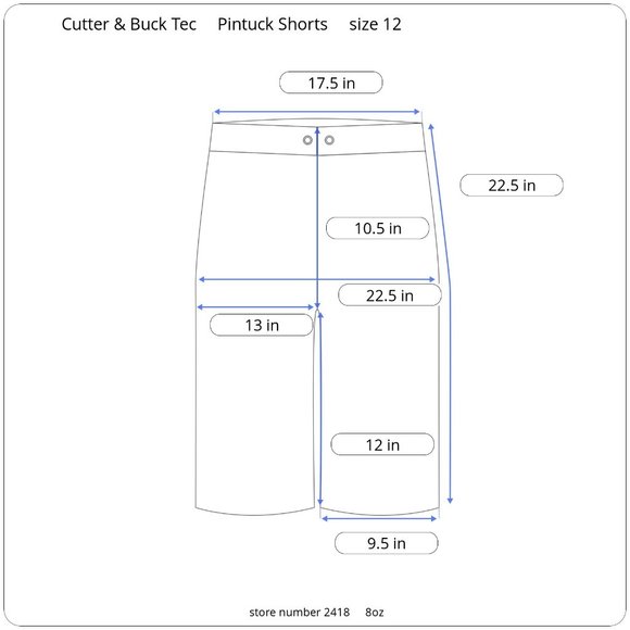 Cutter & Buck CB Dry Tec Pintuck Black Short  women size 12 - Picture 6 of 6